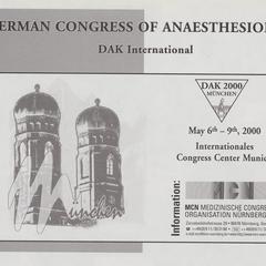 German Congress of Anaesthesiology advertisement