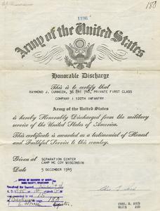 Honorable discharge papers