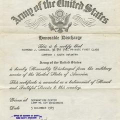Honorable discharge papers