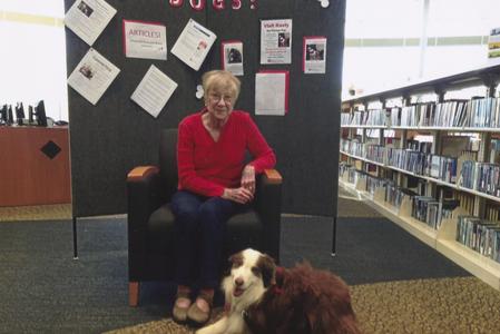 Ann with Rusty the therapy dog