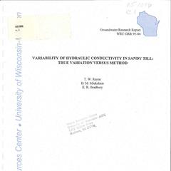 Variability of hydraulic conductivity in sandy till  : true variation versus method