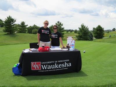 Promotional table on a golf course