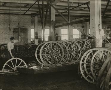 Bain Wagon Works factory employee at work