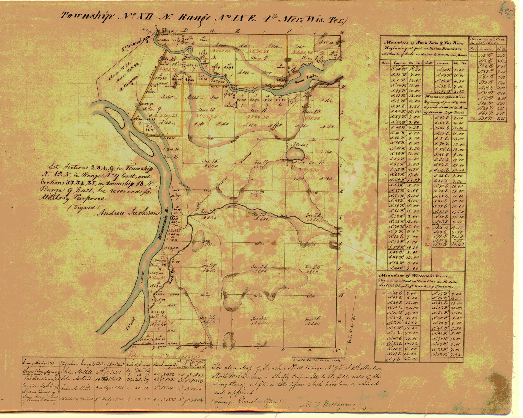 [Public Land Survey System map: Wisconsin Township 12 North, Range 09 East]