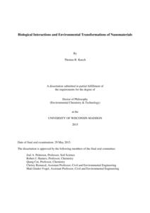 Biological Interactions and Environmental Transformations of Nanomaterials