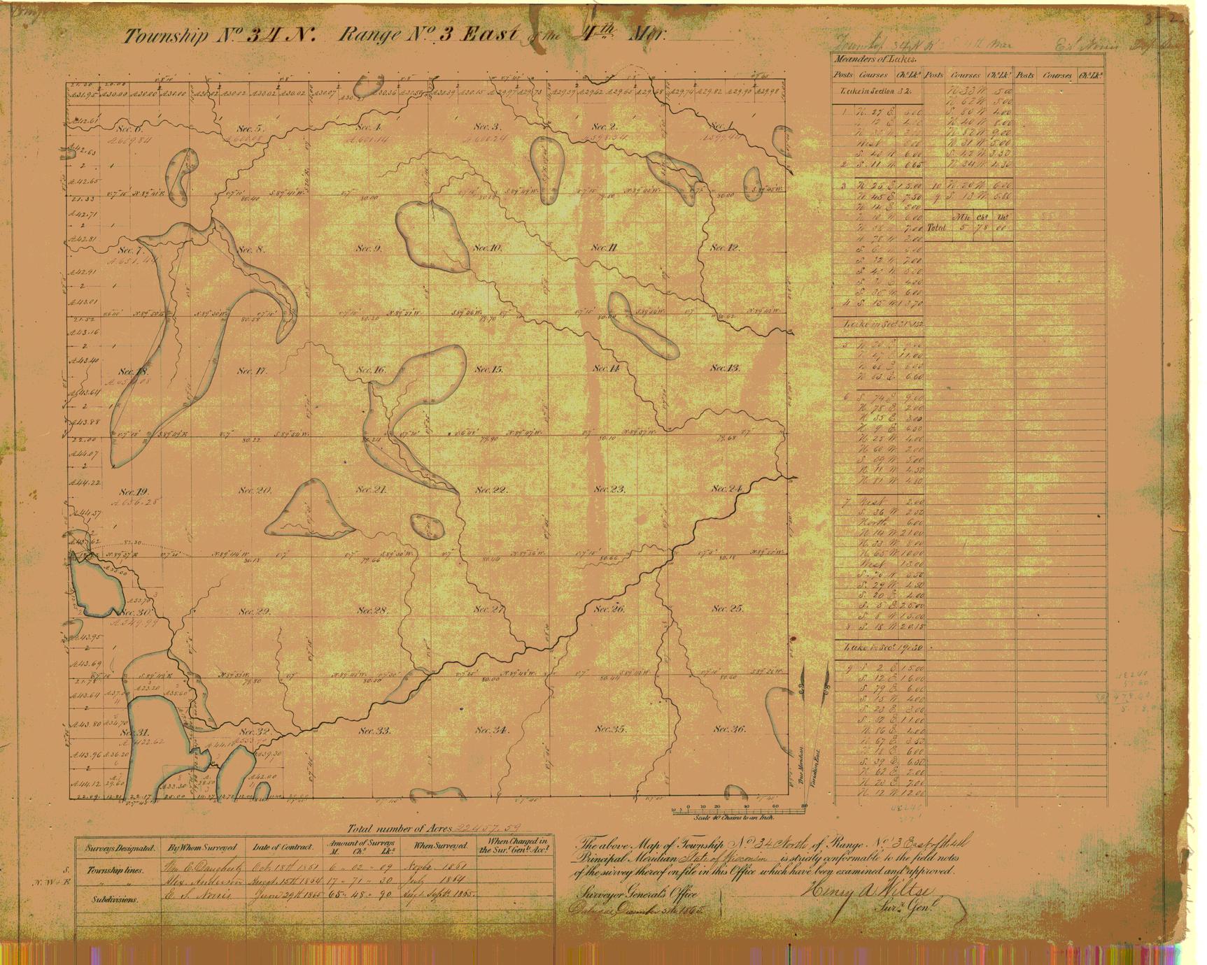 [Public Land Survey System map: Wisconsin Township 34 North, Range 03 East]