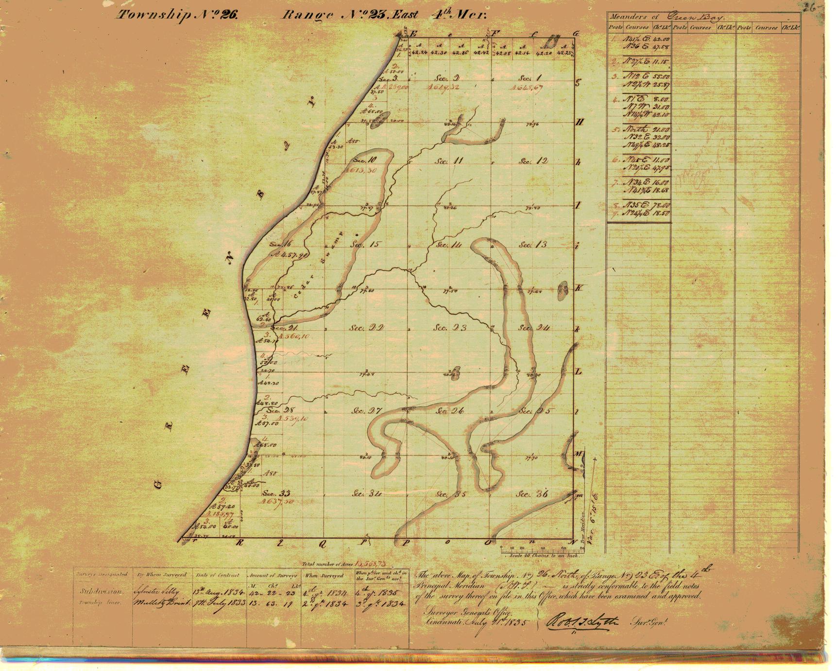 [Public Land Survey System map: Wisconsin Township 26 North, Range 23 East]
