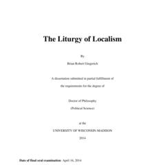 The Liturgy of Localism
