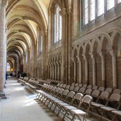 Peterborough Cathedral north nave aisle looking east