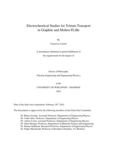 Electrochemical Studies for Tritium Transport in Graphite and Molten FLiBe