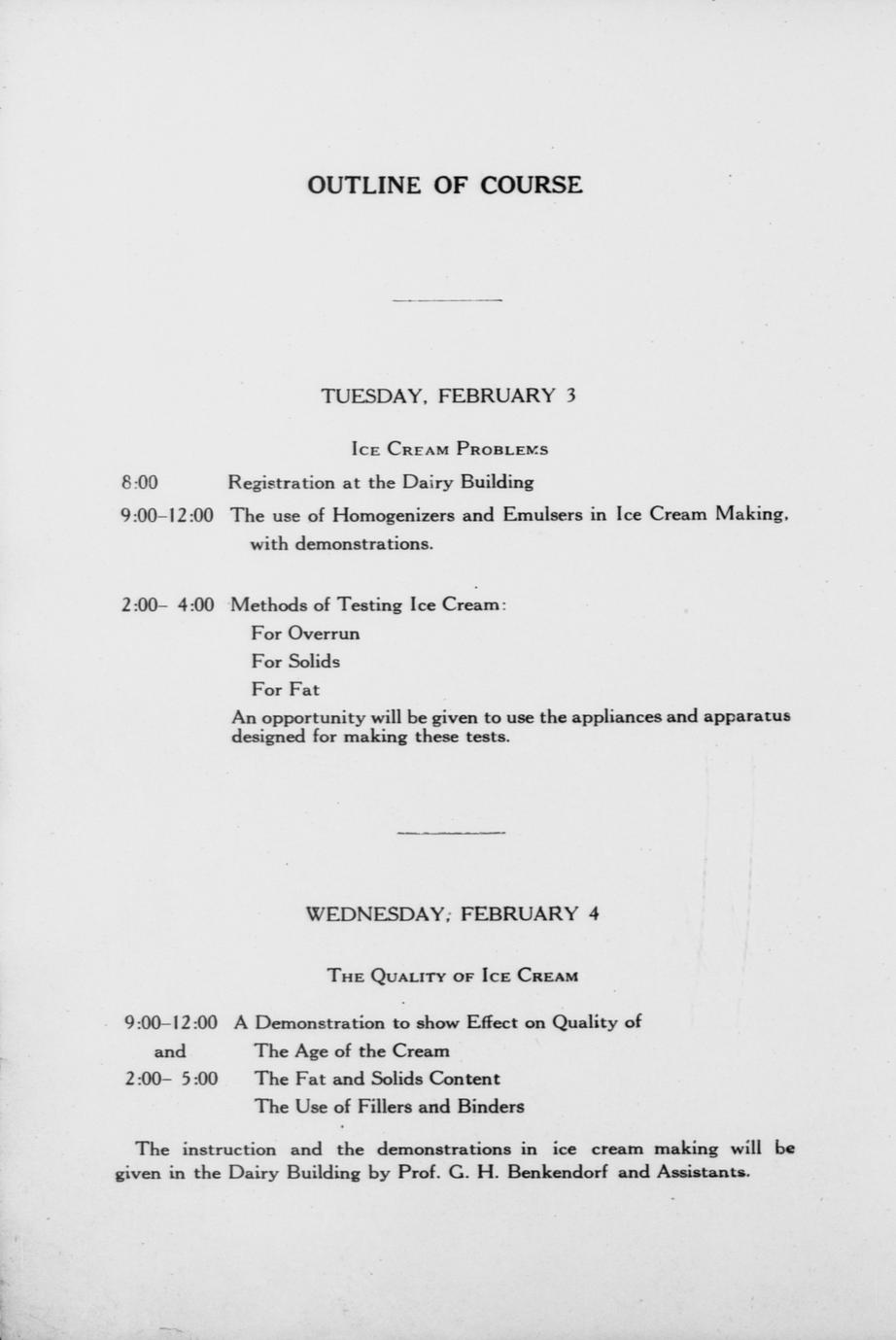 The special course for creamery and cheese factory operators and