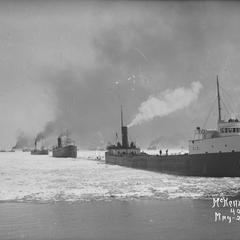 LaBelle leads a line of vessels through the ice field