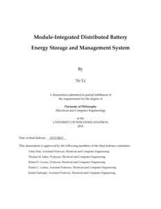 Module-Integrated Distributed Battery Energy Storage and Management System