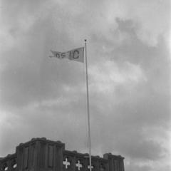 Dempsey Tower with flag