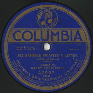 Abe Kabibble dictates a letter