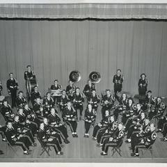 Stout Band group photograph on stage
