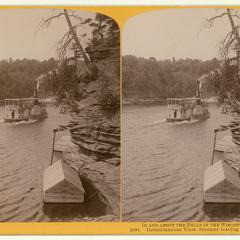 In and about the Dells of the Wisconsin. 1098. Instantaneous view, steamer leaving the landing