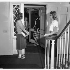Students in the doorway of the home management house