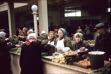 Buying vegetables at the market