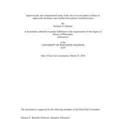 Spectroscopic and computational study of the role of second sphere residues in superoxide dismutase and extradiol dioxygenase metalloenzymes