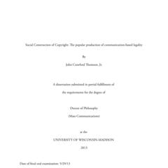 Social Construction of Copyright: The popular production of communication-based legality