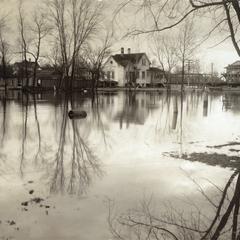 Flooding of the Fox River at Omro, Wisconsin