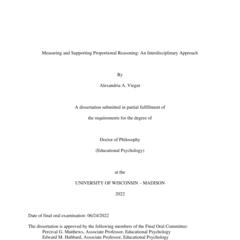 Measuring and Supporting Proportional Reasoning: An Interdisciplinary Approach