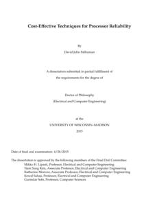 Cost-Effective Techniques for Processor Reliability