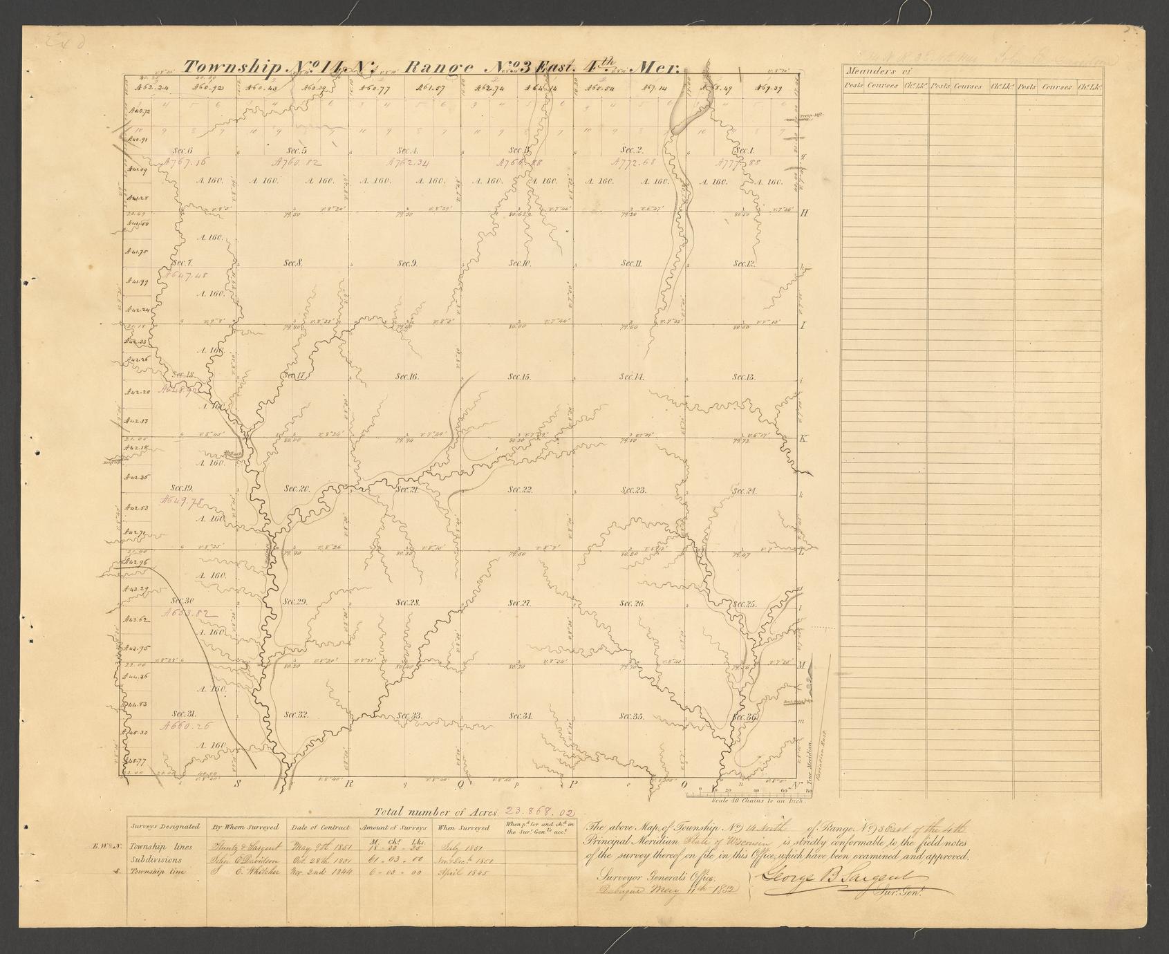 [Public Land Survey System map: Wisconsin Township 14 North, Range 03 East]