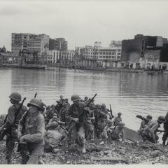 U.S. soldiers assault on the Walled City, Manila, 1945