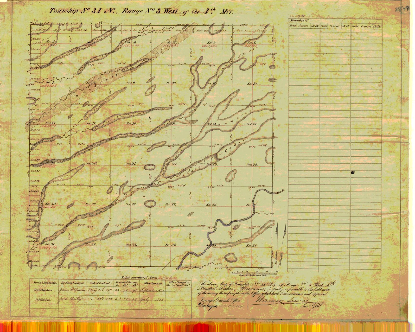 [Public Land Survey System map: Wisconsin Township 34 North, Range 03 West]