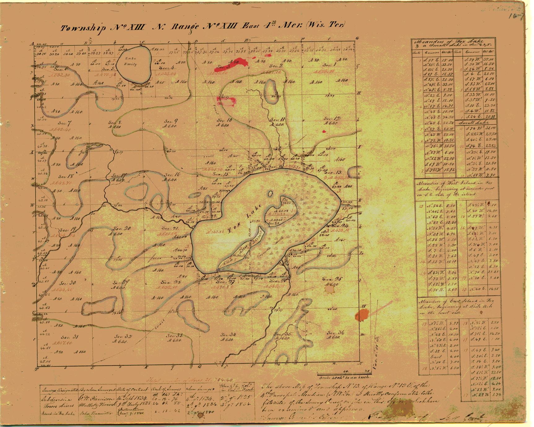 [Public Land Survey System map: Wisconsin Township 13 North, Range 13 East]