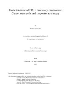 Prolactin-induced ERalpha+ mammary carcinomas: Cancer stem cells and responses to therapy