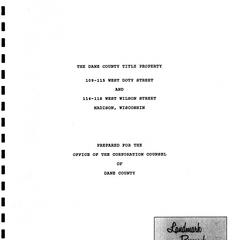 An appraisal of the property located at 109-115 West Doty Street and 114-118 West Wilson Street, Madison, Wisconsin