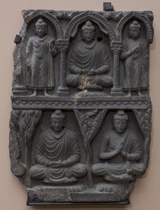 Fragment of a Relief with Representations of Various Buddhas