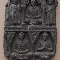 Fragment of a Relief with Representations of Various Buddhas
