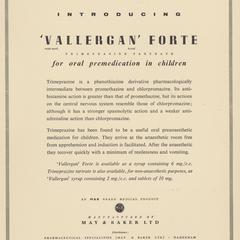 Vallergan Forte advertisement