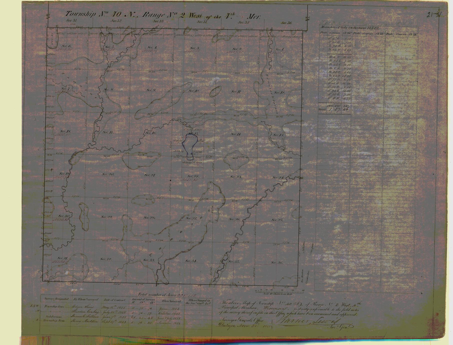 [Public Land Survey System map: Wisconsin Township 40 North, Range 02 West]