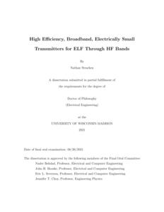High Efficiency, Broadband, Electrically Small Transmitters for ELF Through HF Bands