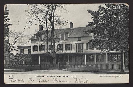 Postcard, "Dominy House, Bay Shore, L.I."