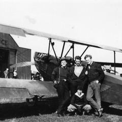 Dick Sorensen, Howard Posselt, and Ed Moholt at Kenosha Airport