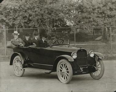 Charles Nash at the wheel of a Nash automobile