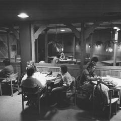 Students studying and relaxing in Rathskeller in student union