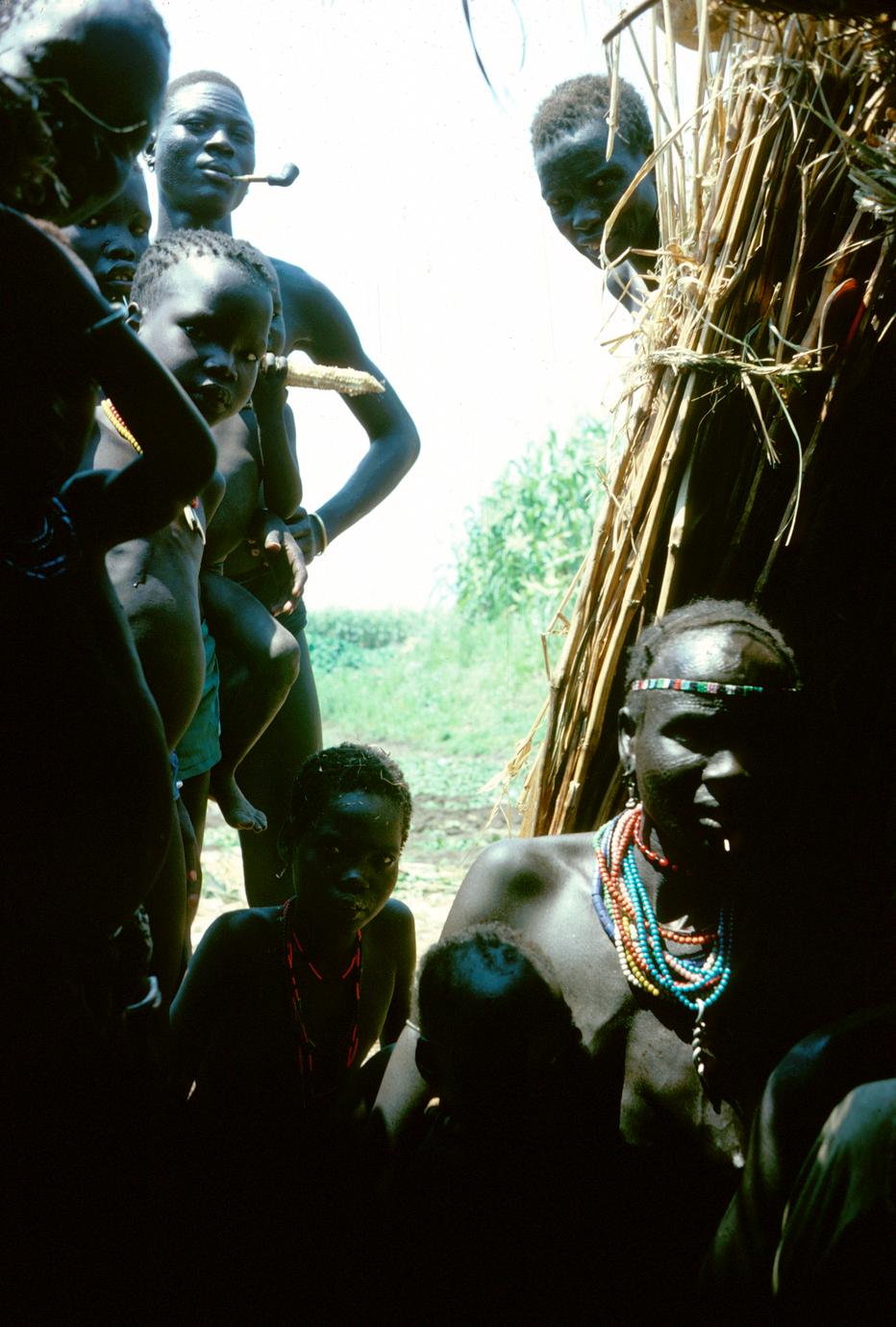 The Visiting Anthropologist is Greeted by Members of the Village