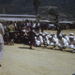 Nurses greet the Queen of Laos