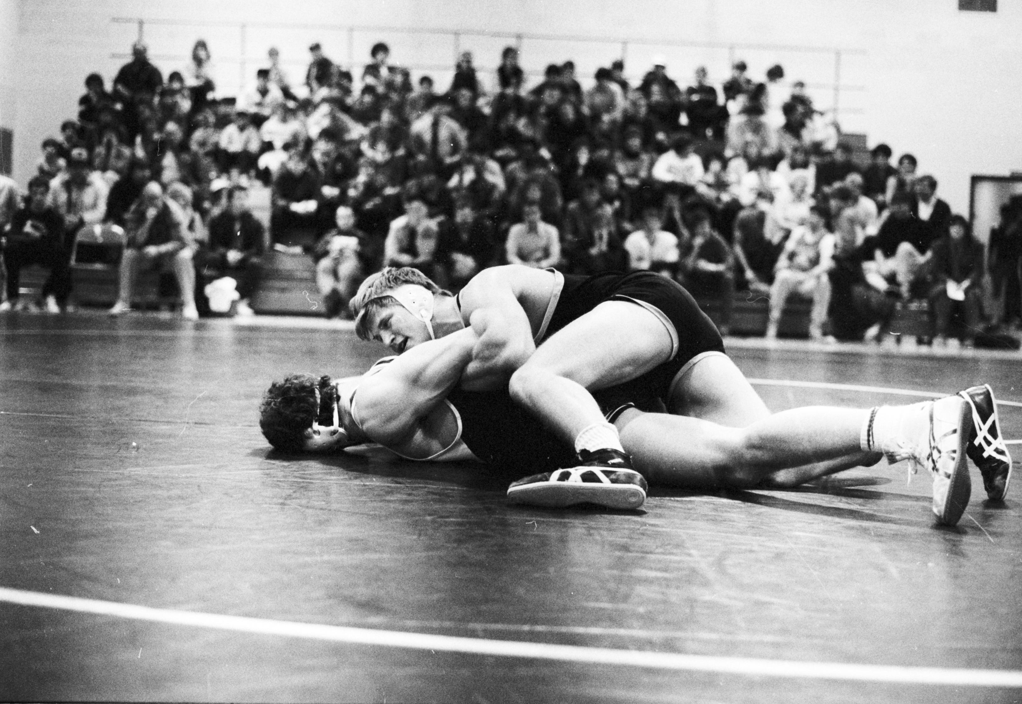 ‎Two men in wrestling match UWDC UWMadison Libraries