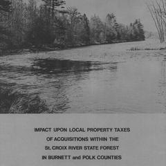 Impact upon local property taxes of acquisitions within the St. Croix River State Forest in Burnett and Polk counties