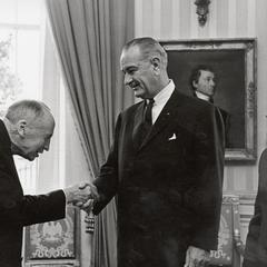 John H. Van Vleck meeting President Johnson