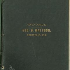 Illustrated catalogue and price list of George B. Mattoon, manufacturer of furniture
