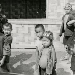 Akha children in the village of Phate in Houa Khong Province